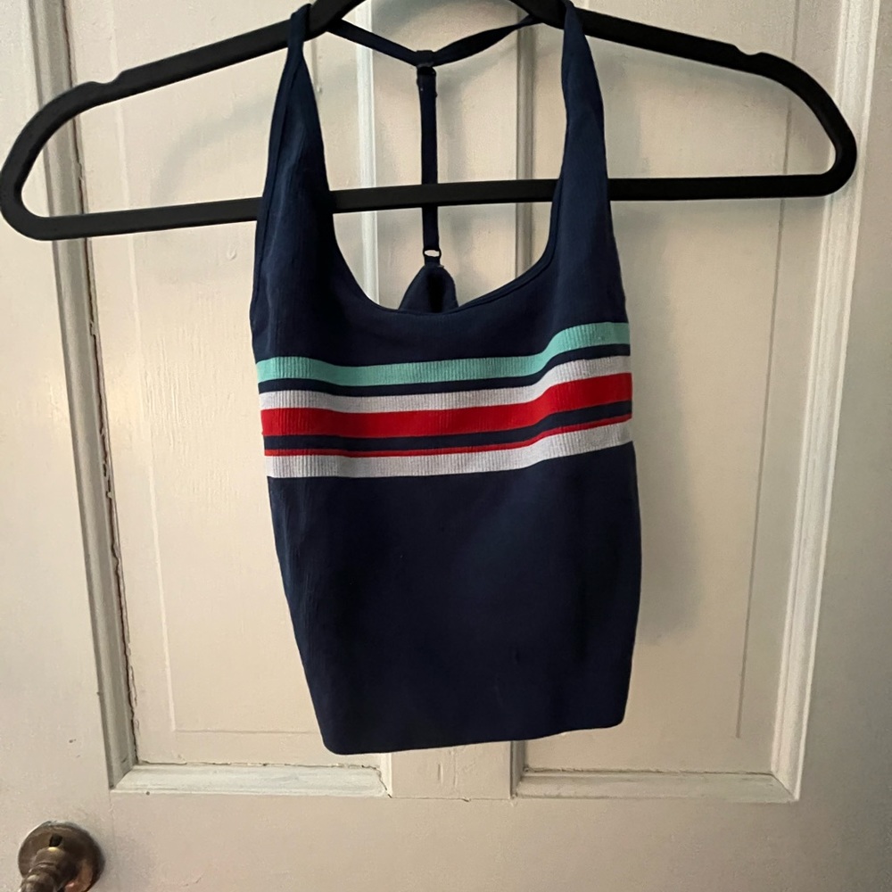 Blue striped tank top